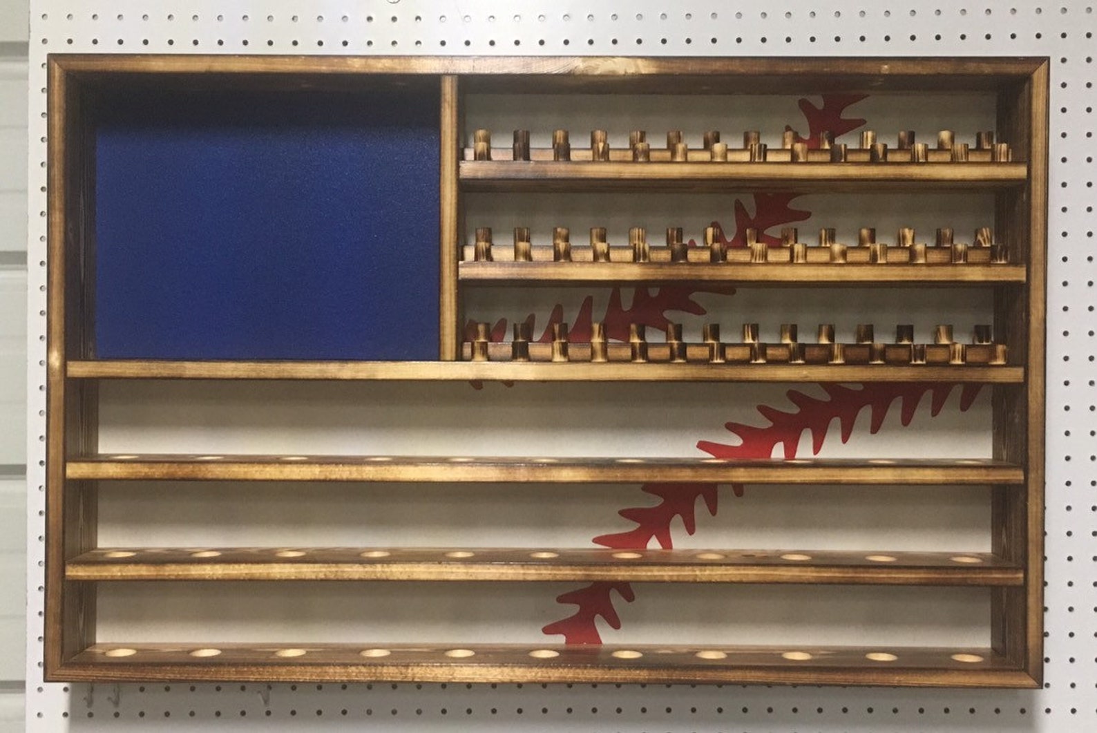 Baseball Flag Championship Ring and Ball Display Case Holder Etsy