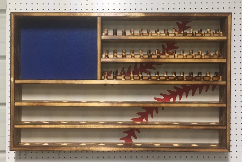 Baseball Flag Championship Ring and Ball Display Case Holder Etsy