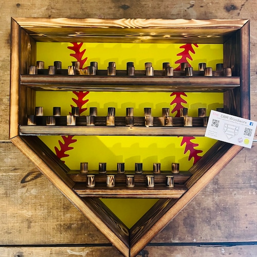 Softball Homeplate 7 Ball Display Case Holder Etsy