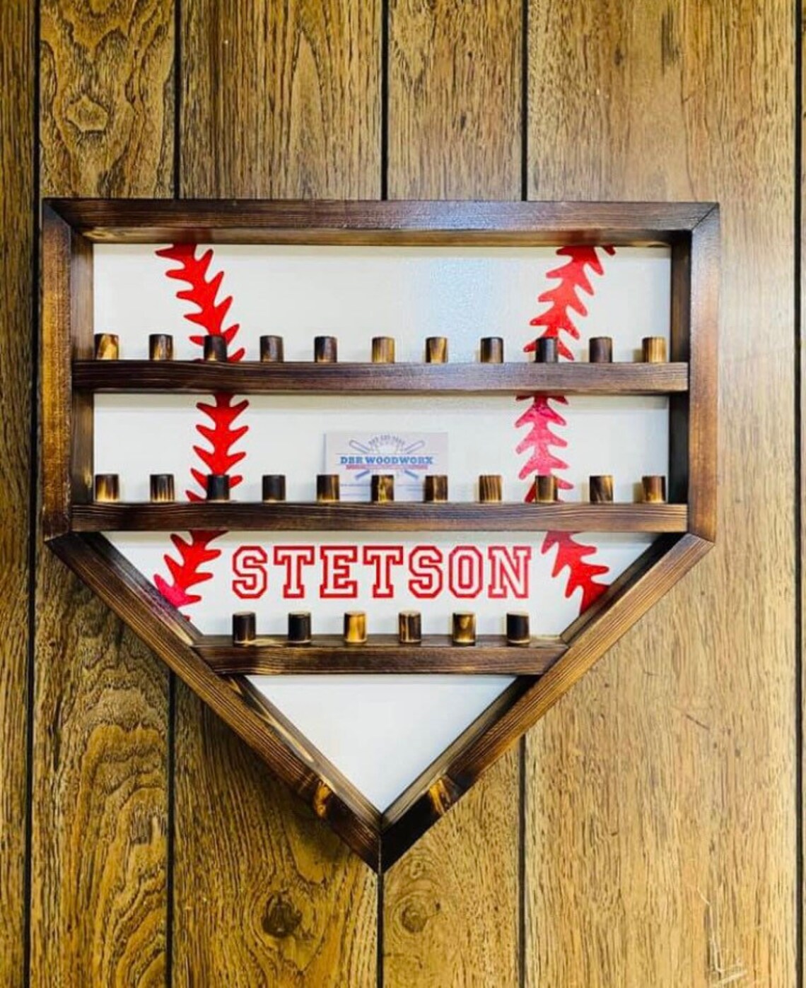 Baseball Homeplate 28 Ring Display Case Holder Etsy