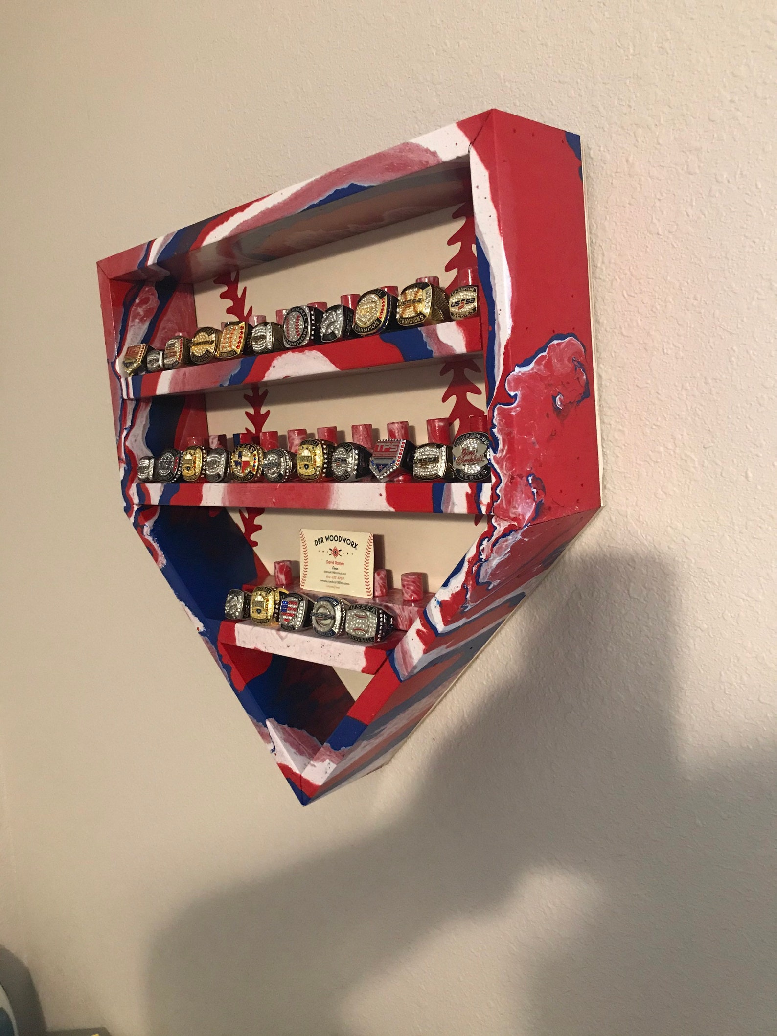 Baseball Homeplate Ring Display Case Holder Hydro Dipped Etsy