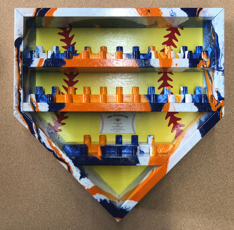 Baseball Homeplate 55 Ring Display Case Holder Hydro Dipped Etsy