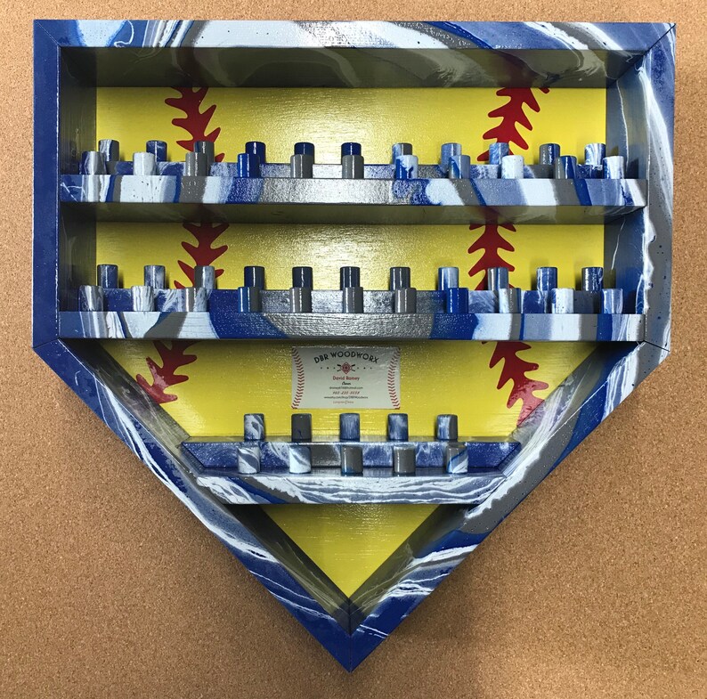 Baseball Homeplate 55 Ring Display Case Holder Hydro Dipped Etsy