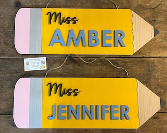 Teacher Pencil Door Sign