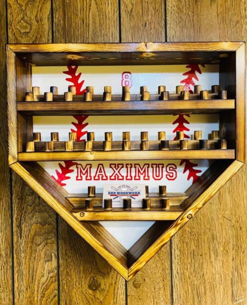 Baseball Homeplate 55 Ring Display Case Holder Etsy