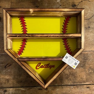 Softball Homeplate 7 Ball Display Case Holder