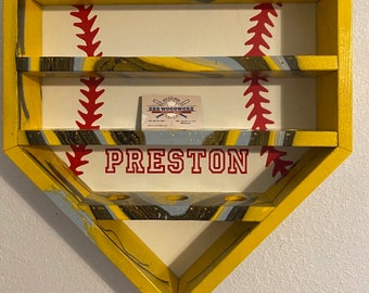 Baseball Homeplate 12 Ball Display Case Holder Hydodipped
