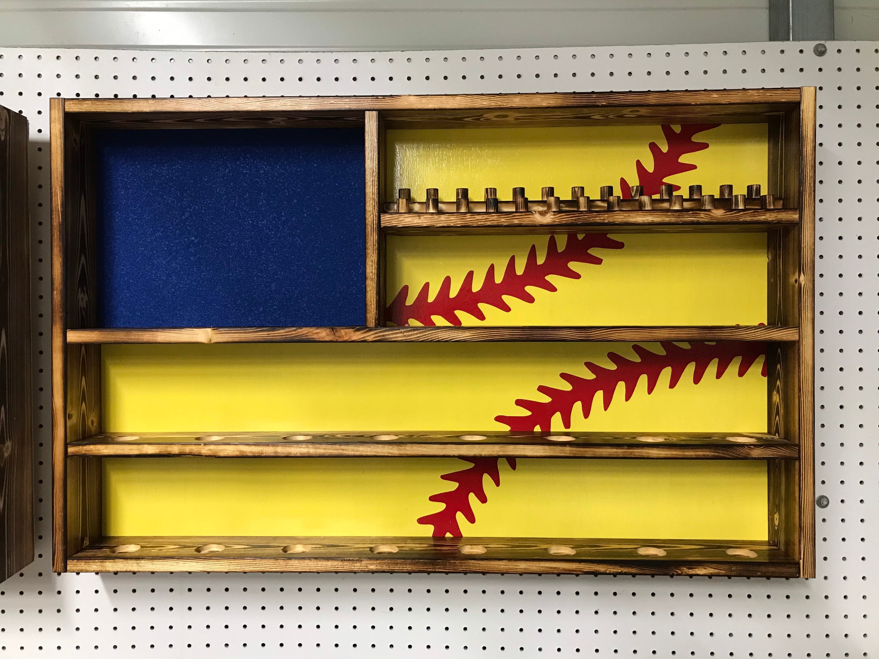 Softball Flag Championship Ring and Ball Display Case Holder Etsy
