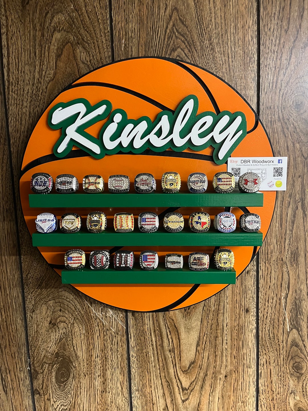 Basketball 25 Ring Display Case Holder 16” - Etsy