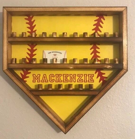 Softball Homeplate 28 Ring Display Case Holder Etsy