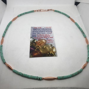 Turquoise 2-4mm Heishi Beads Copper Spacer Beads and Hand Made HookClasp Choice of ONE: #CPN-008