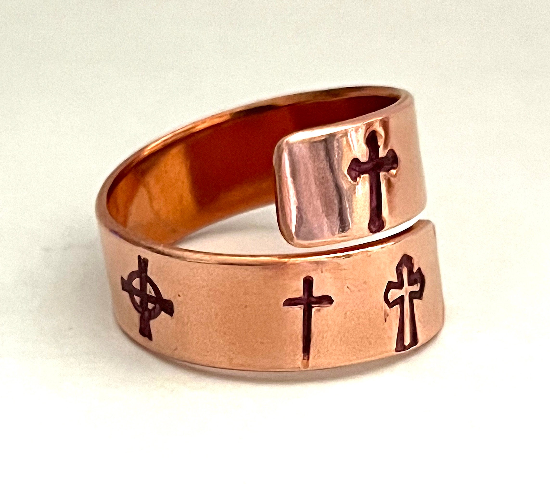 Copper By-pass Rings Your Choice #cr-66 Crosses or #cr-167 Southwest ...