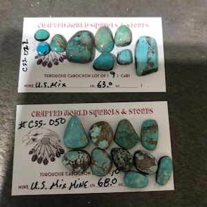 TURQUOISE U.S. Mix Mine #Css-022  or US Mix #Css-050  Free Form Cabochons Choice of lot:
