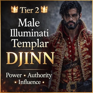 Tier 2 mannelijke Illuminati Templar Djinn Spirit Companion | Macht, autoriteit en elite-invloed