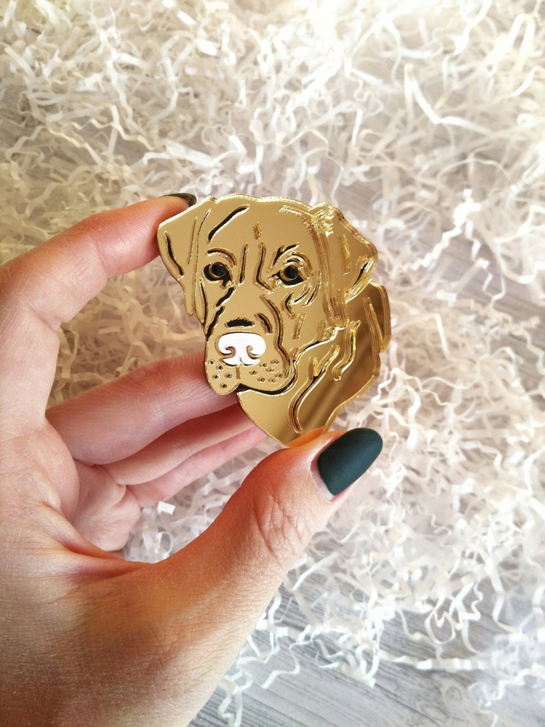 Labrador Brooch Acrylic coffee brown brooch Dog Brooch Retriever Acrylic Jewelry Animal Brooch Pet Brooch Labrador lover Dog Pin