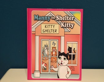 80s illustrated books Manny the Shelter Kitty, children's books, cats, kitties, animals,shelter