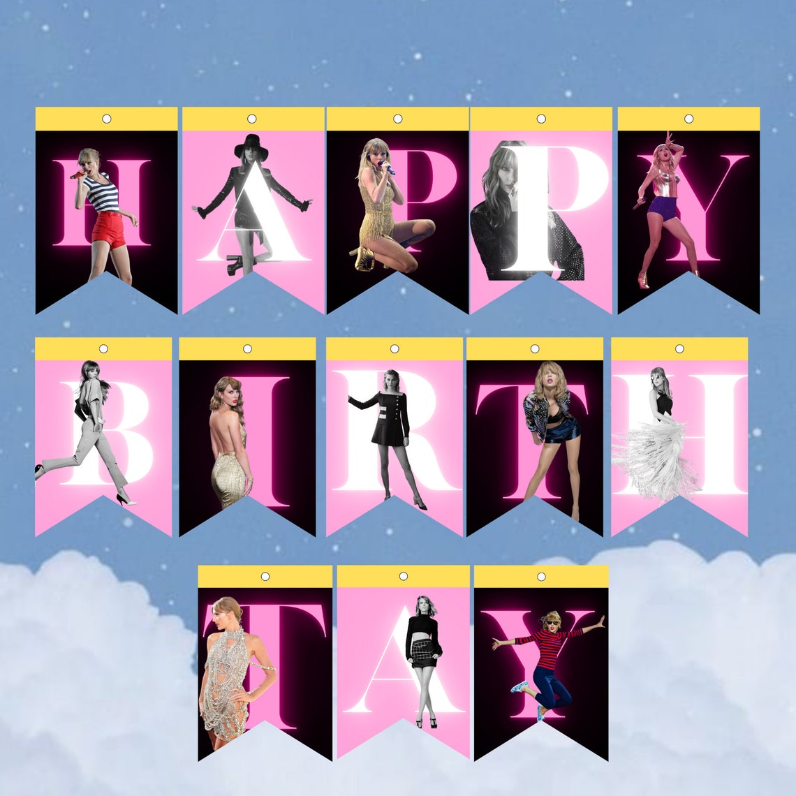 Taylor Swift Banner TS Banner Taylor Birthday Banner Happy Etsy