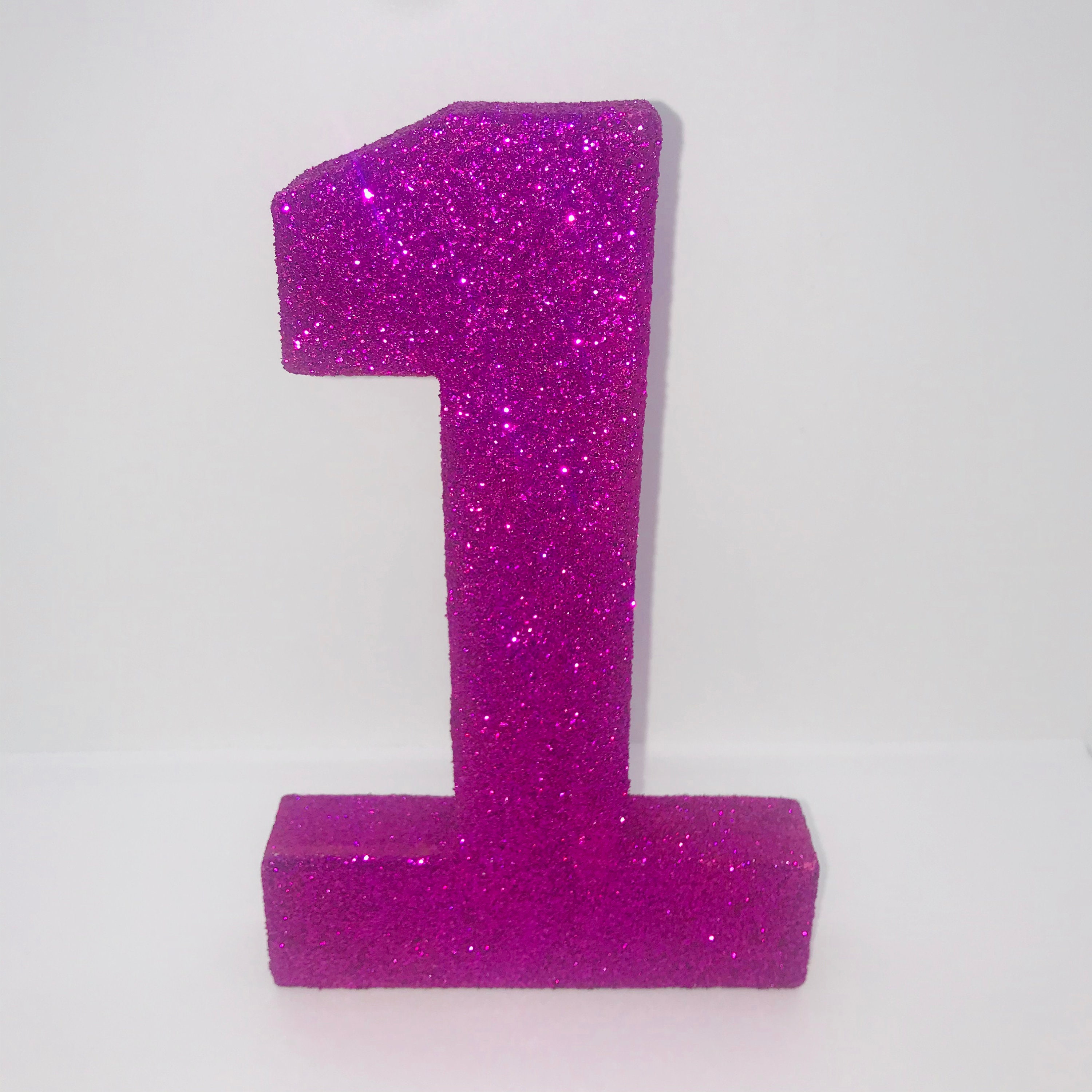 Blue Glitter Number 1 Glitter Number One Freestanding | Etsy