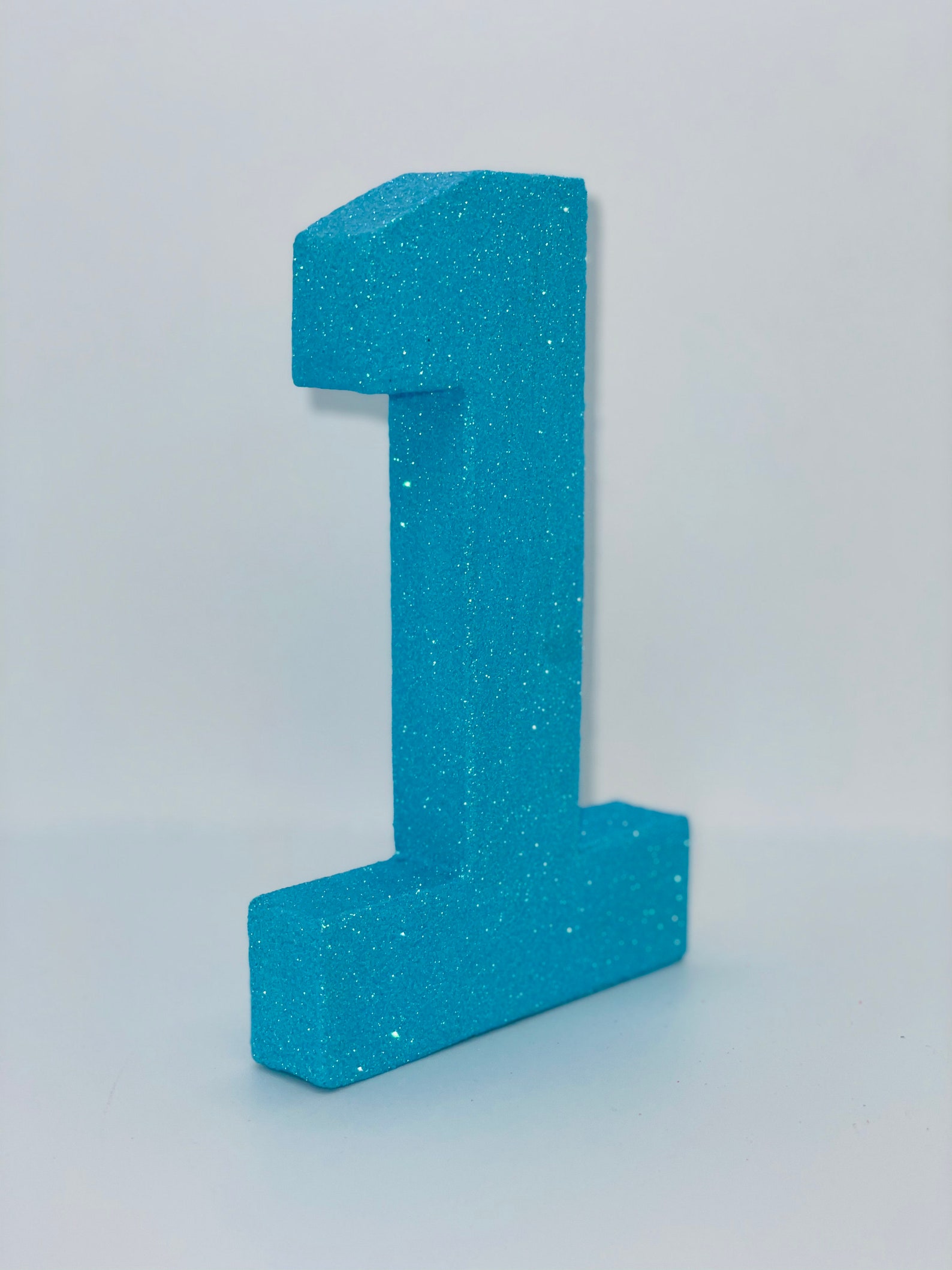 Blue Glitter Number 1 Glitter Number one Freestanding | Etsy