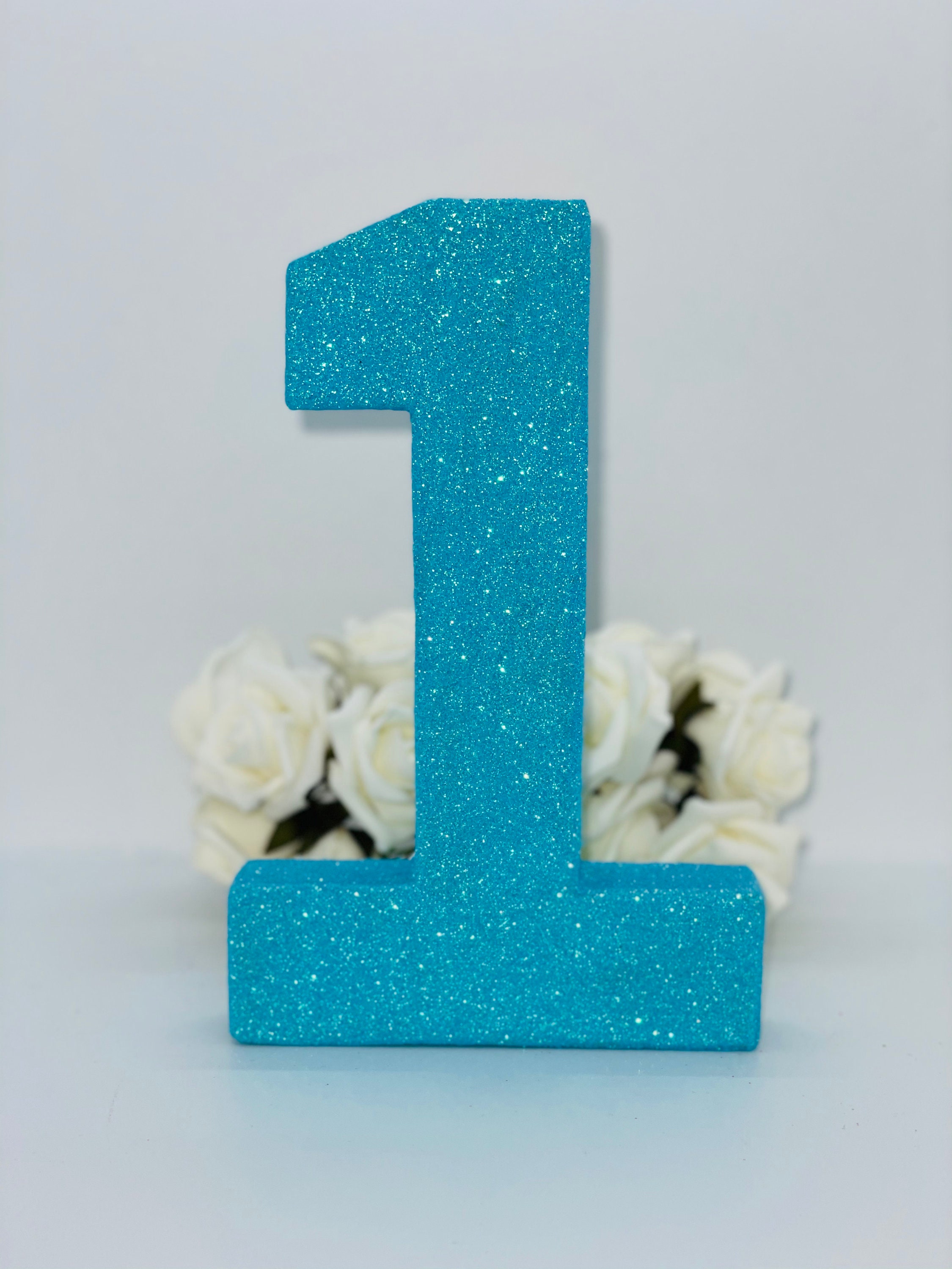 Blue Glitter Number 1 Glitter Number One Freestanding - Etsy UK