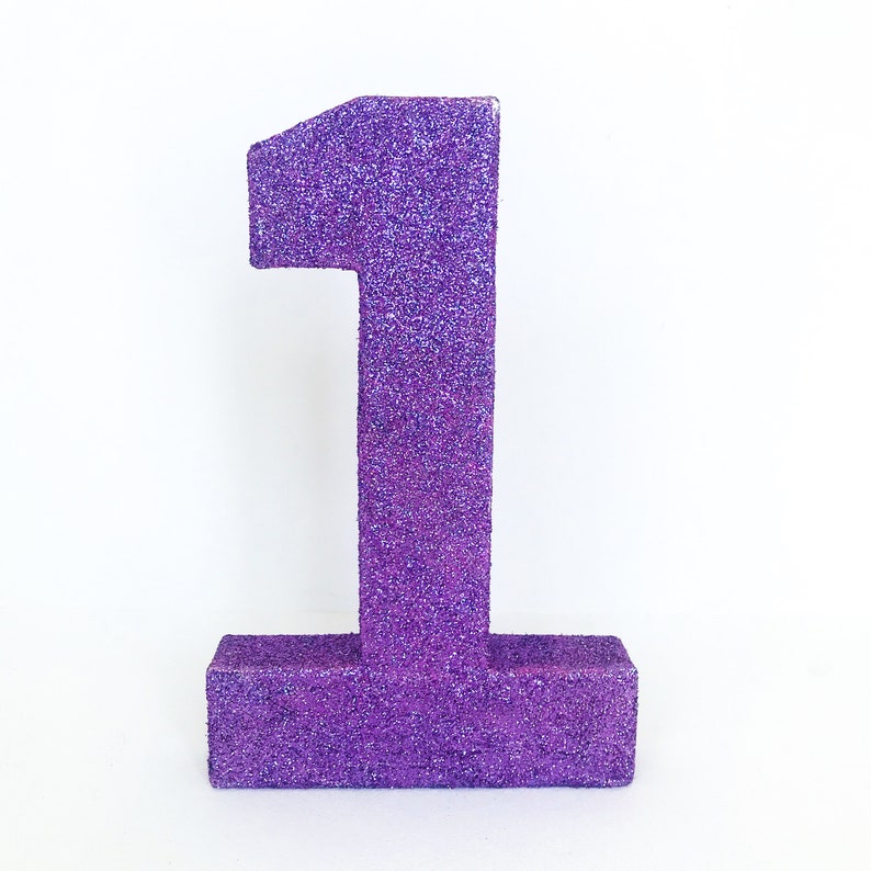 Glitter Number 1 Purple Glitter Number Freestanding Number | Etsy