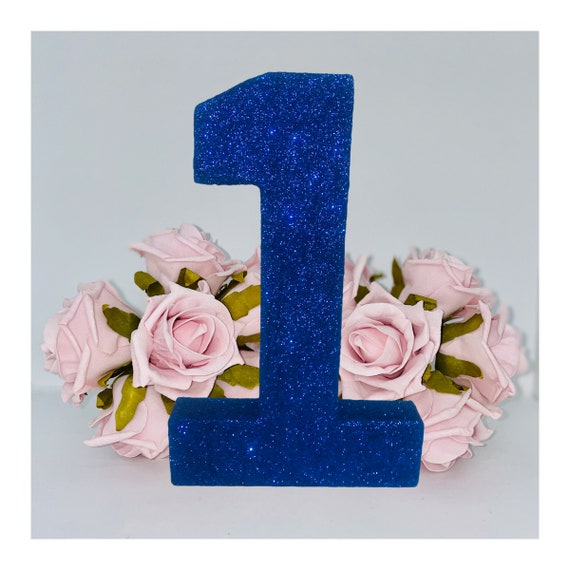 Navy Blue Glitter Number 1 Glitter Number One Freestanding - Etsy