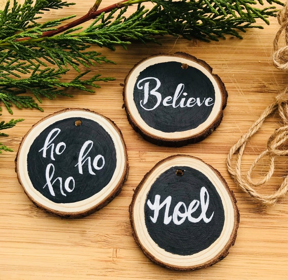 Wooden Peace Xmas Tree Decoration Baubles SET OF 5 6 Scandi Natural 1st CLASS