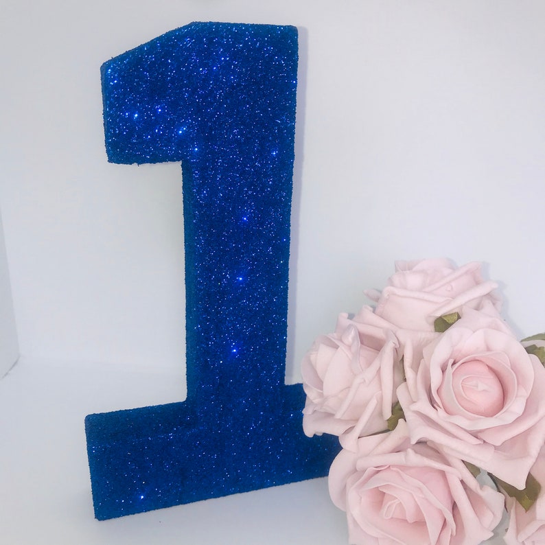 Navy Blue Glitter Number 1 Glitter Number One Freestanding - Etsy UK