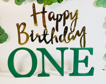 Large Jungle Freestanding One, Safari 1st Birthday Sign, Wild One Photo Prop, Green 1st Birthday Party Decoration, Cake Smash Decor