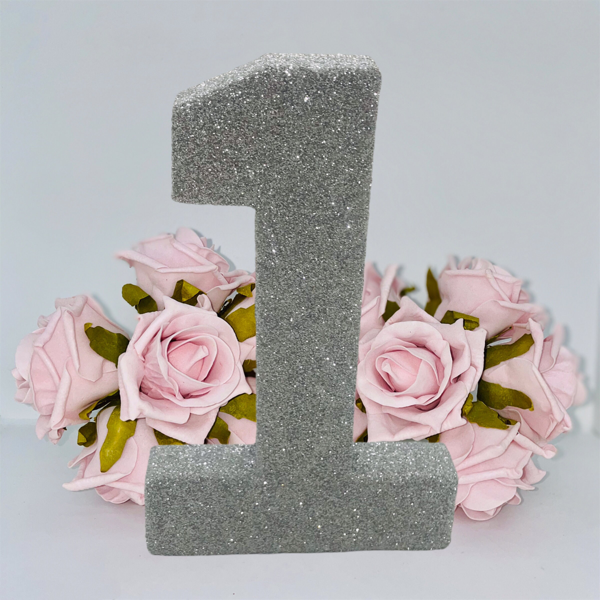 Black Glitter Number 1 Glitter Number one Freestanding | Etsy