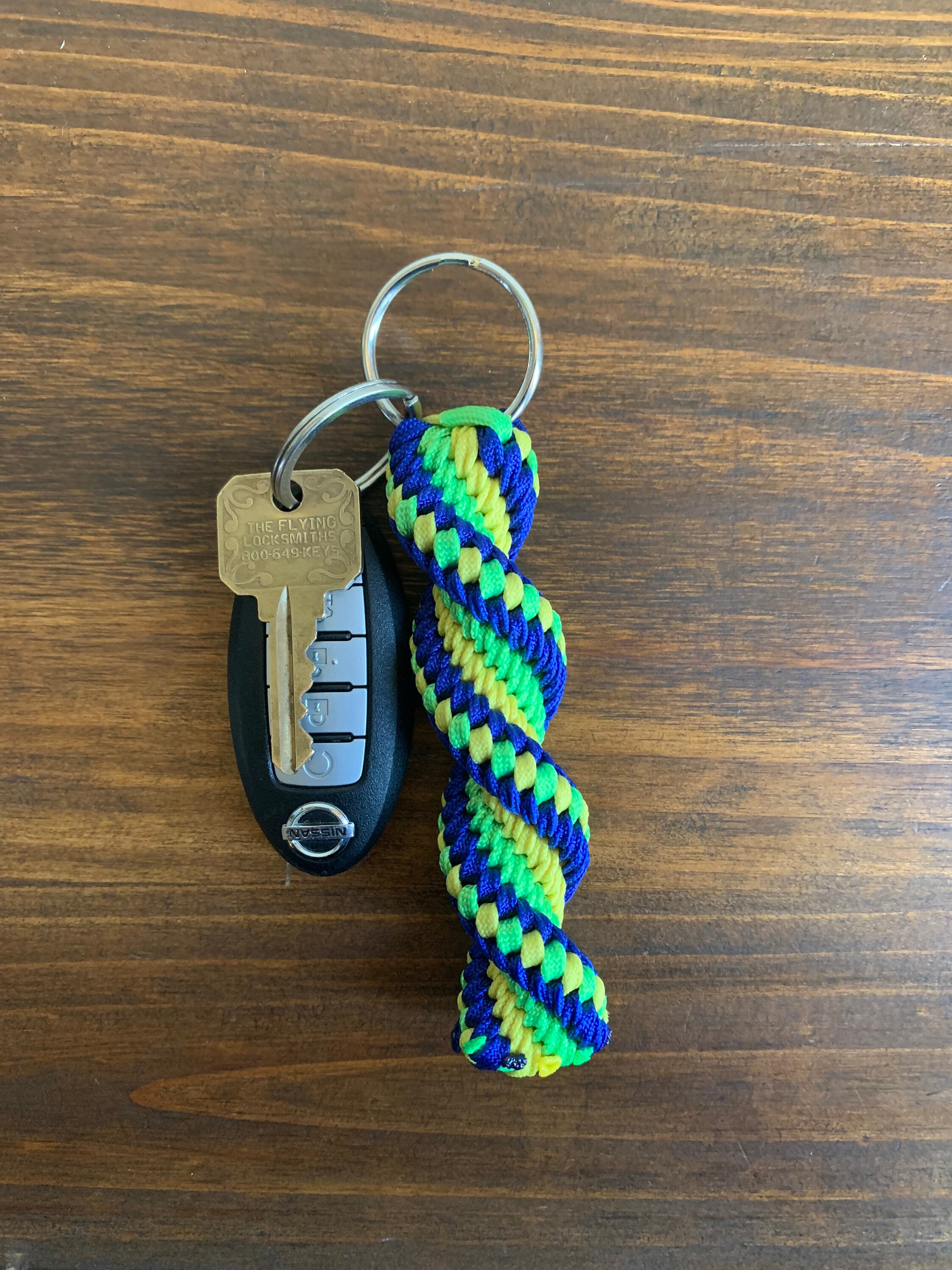Neon Keychain, Boondoggle Keychain, Gimp Plastic Lacing Keychain