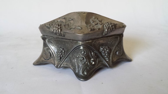 Antique Hinged Victorian Ornate Silver Plated Foot