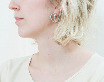 90s silver double hoop earrings