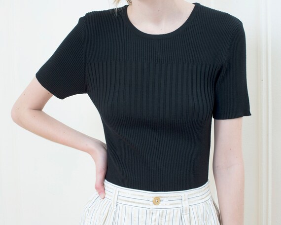 black short sleeve sweater