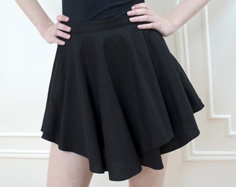 90s black mini skater skirt