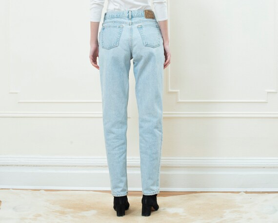 High Waisted Light Wash Tapered Jeans 