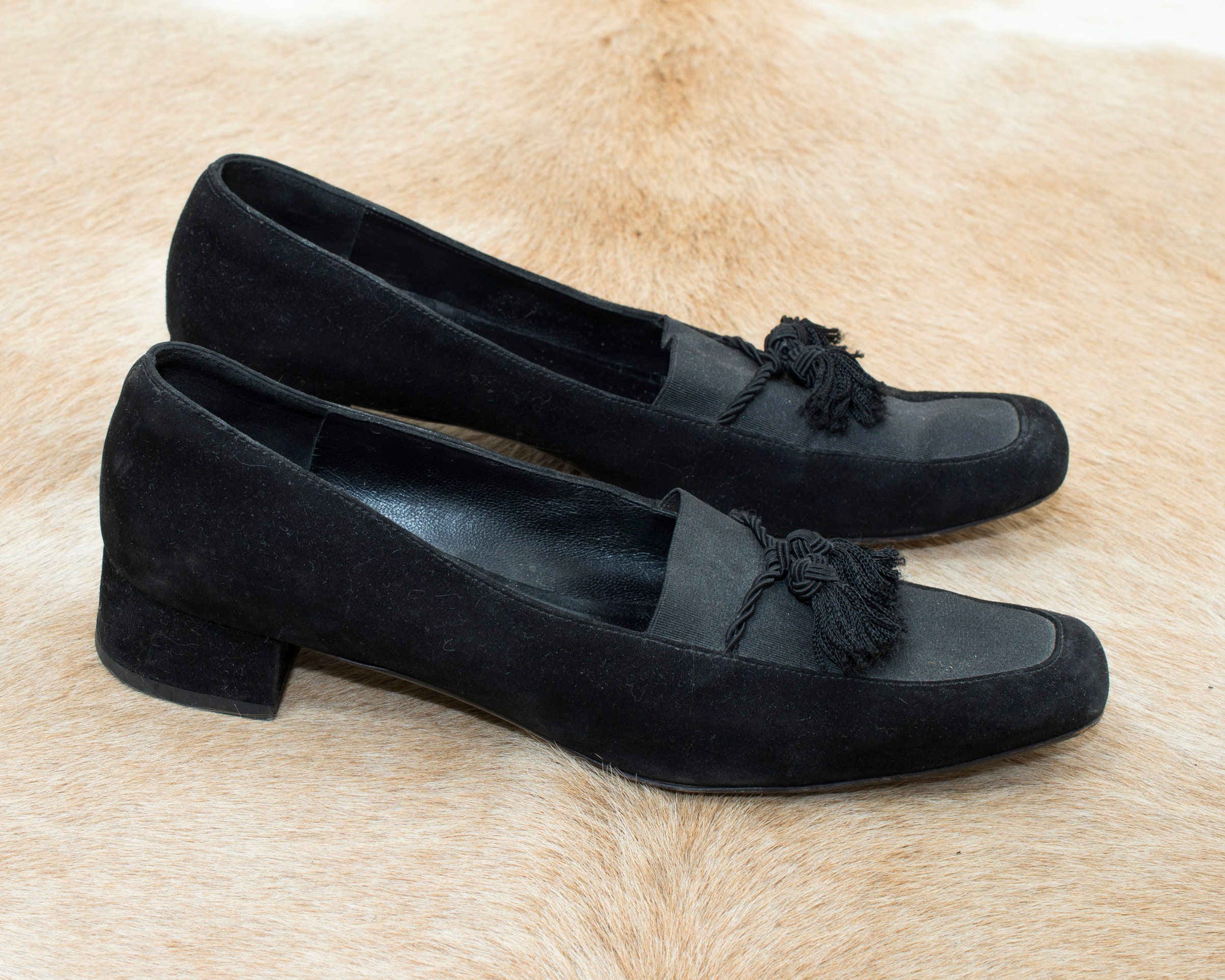 70s Salvatore Ferragamo Black Velvet 