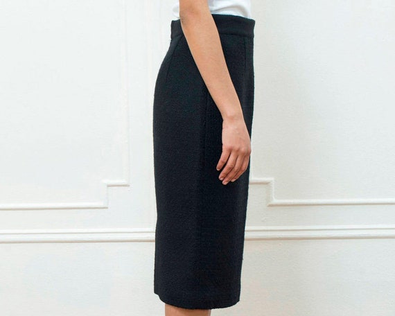 black wool pencil skirt medium | 90s minimalist g… - image 3