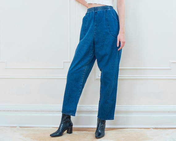 80s elastic waist jeans 28 x 29 | size 14 high wai