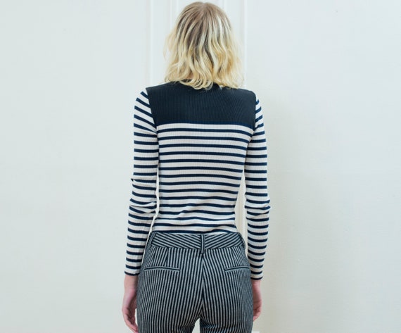 navy striped shirt | 90s long sleeve striped t sh… - image 6