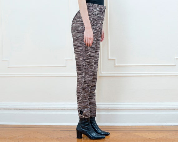 90s dark red pants 27 waist | abstract tweed high… - image 5