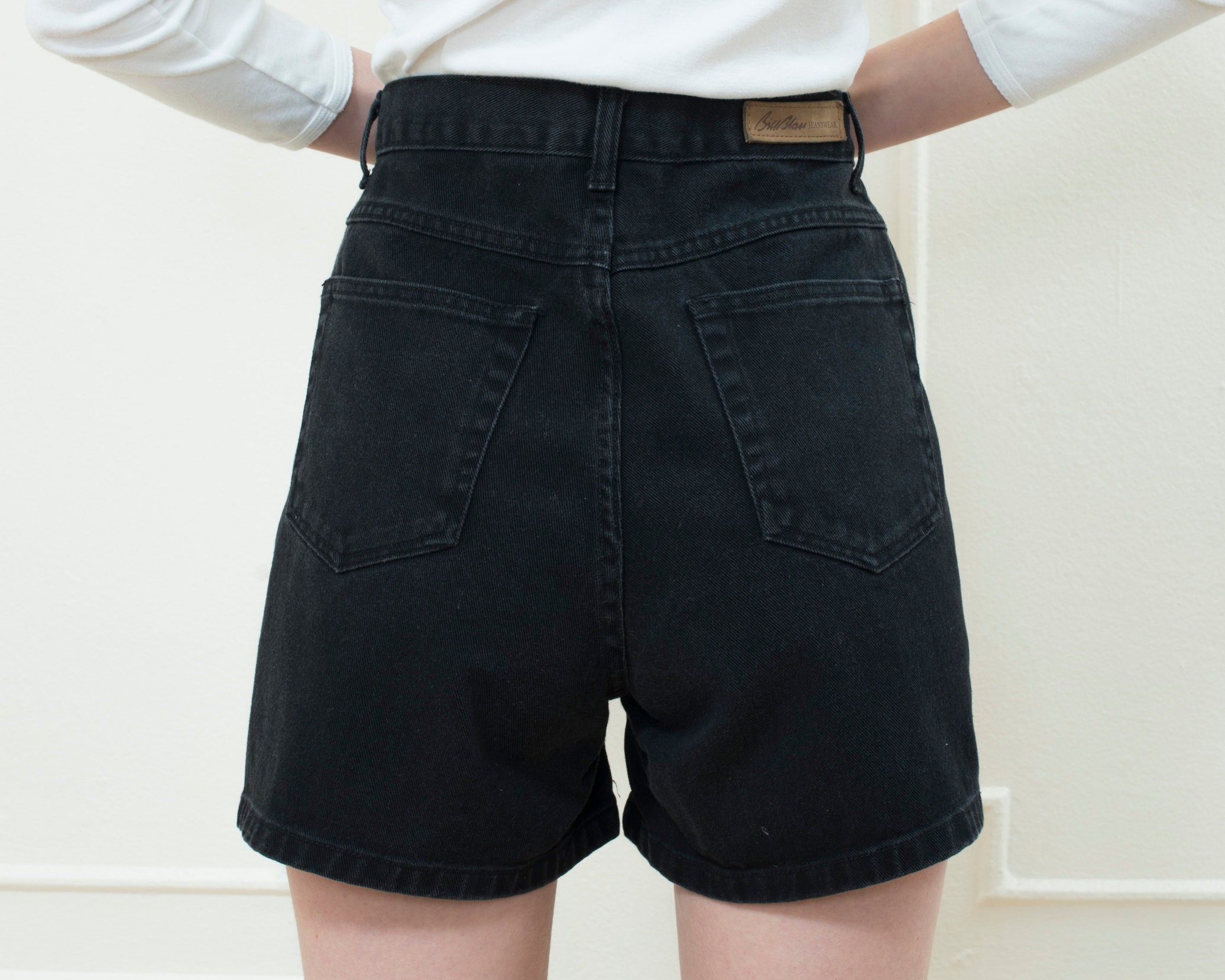 Vintage Bill Blass Black Jean Shorts 29 