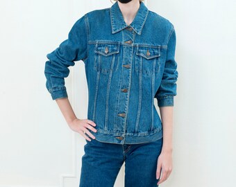 80s bill blass jean jacket | medium denim jacket