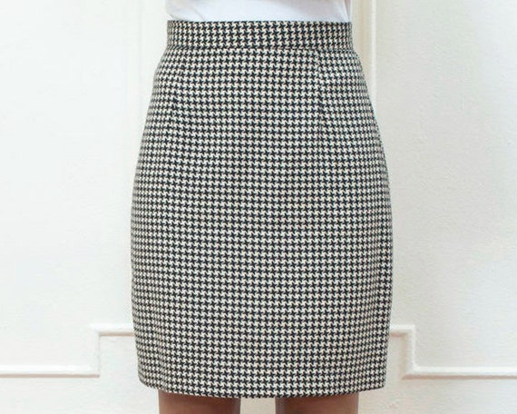 black white mini skirt | black houndstooth mini sk