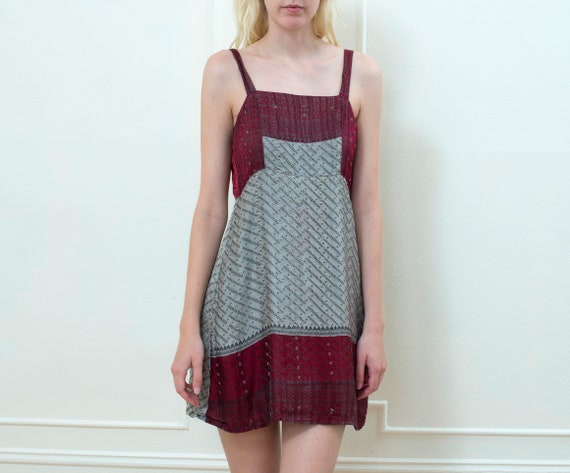 burgundy silk slip dress