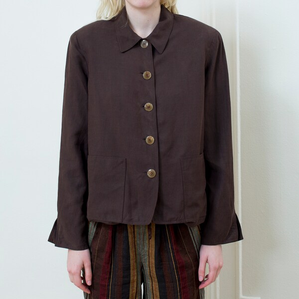 90s Brown Blazer | Vintage Kirsten modedesign Checkered houndstooth Blazer | Houndstooth  formal suit jacket