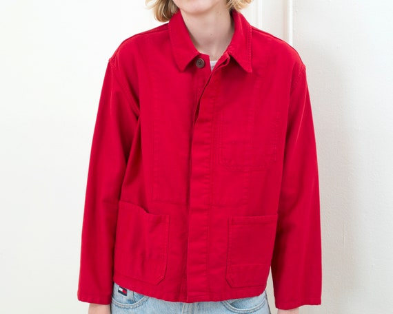 red chore jacket