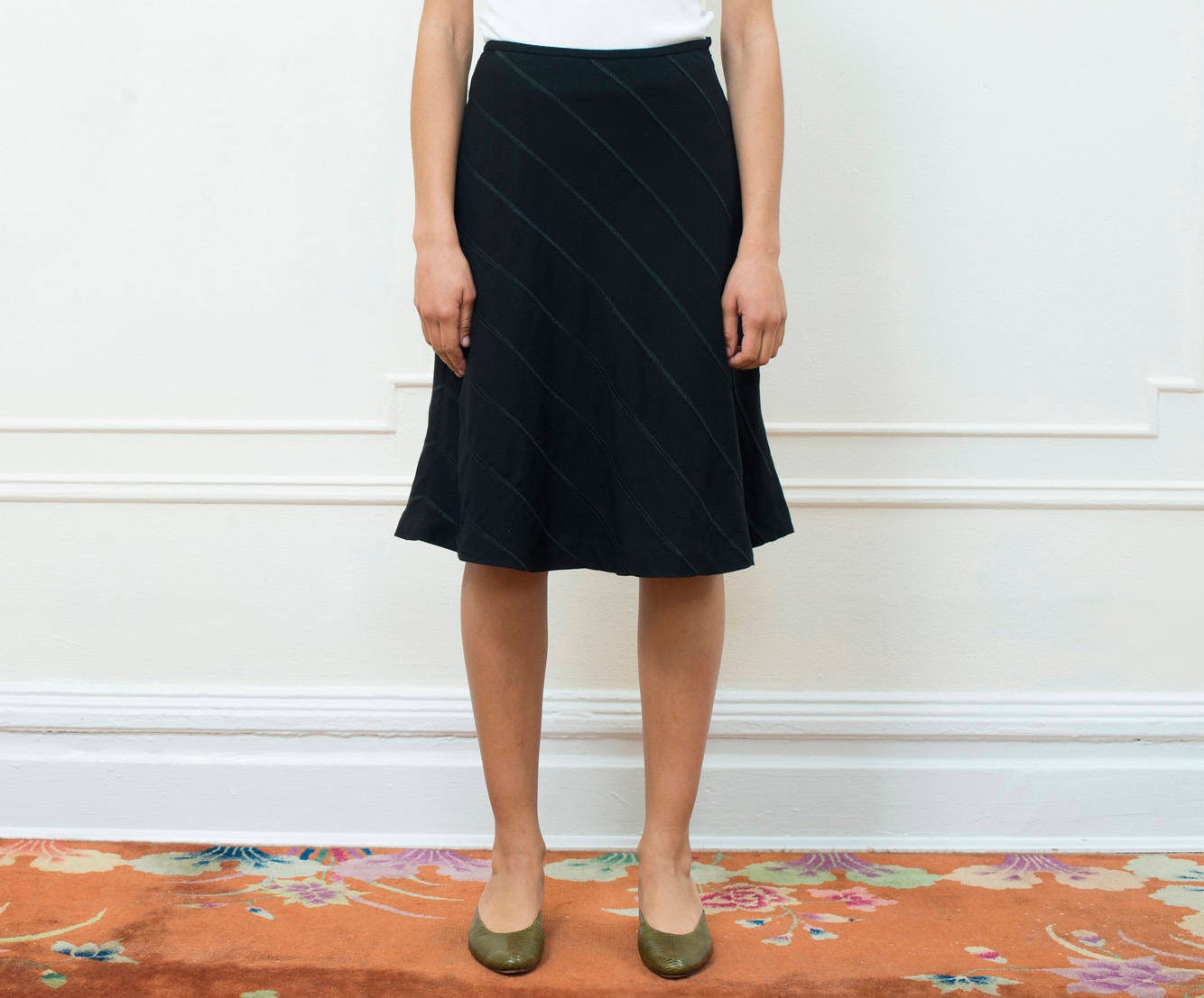 90s black a line skirt