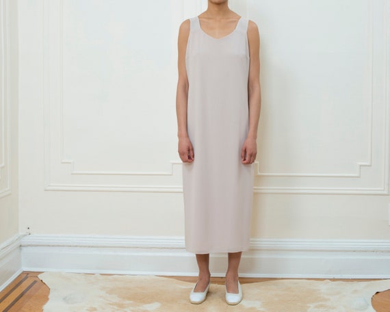 vintage ivory slip dress medium | 90s off white ma