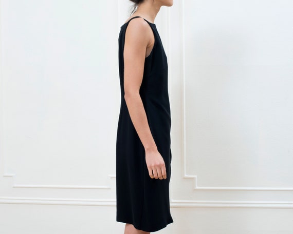 90s black slip dress | wrap mini dress | minimali… - image 5